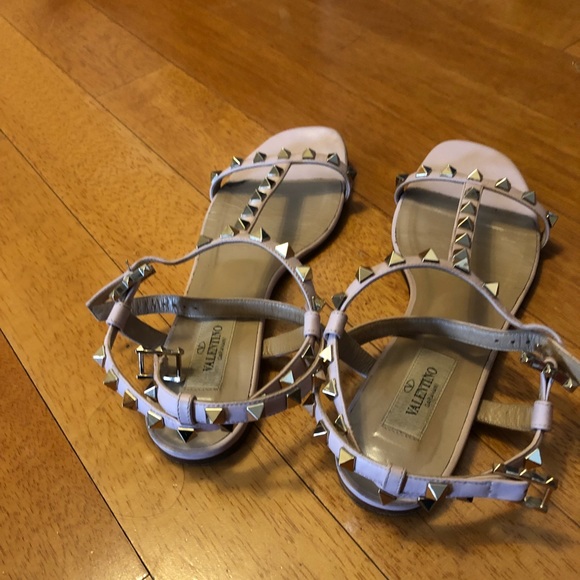 Valentino Rockstud T strap sandal - pink -  37 - Picture 5 of 7